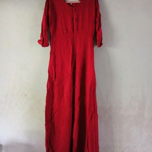 Front Slit Dress(Red)