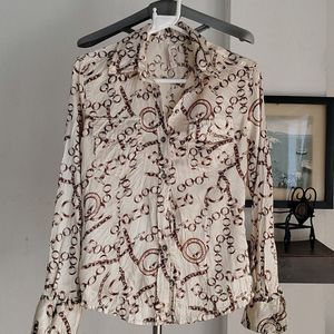 Chain Print Button Up Shirt