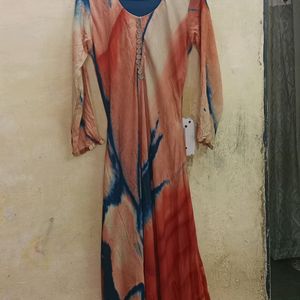 Stylish Multicolour Up & Down Gown