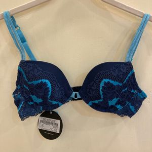 Clovia Dark Blue Lace Full Coverage Under-W