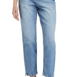 Straight Leg Blue Jeans - mom Fit