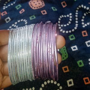 Silver & Lavendar Bangles