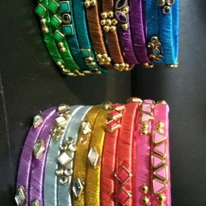 Combo Of Customized Silk Thread Bangles