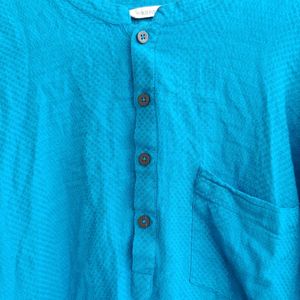 Lowest Price: Short Festive Kurta For Men Blue