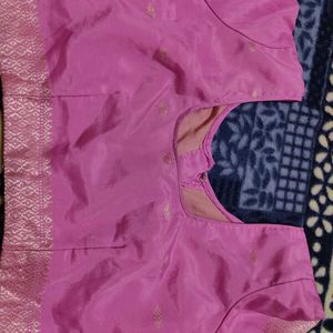 Cotton Silk 🩷 Pink Saree