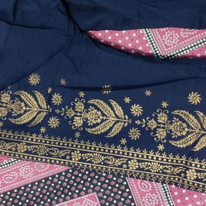 Visudh Blue Printed Kurta..