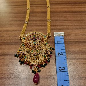 GOLD PLATED LONG RANI HAAR NECKLACE