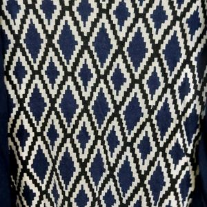 Navy Blue Pattern tunic Top