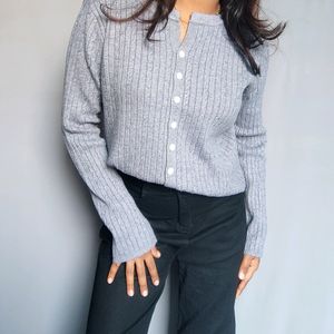 Cropped Button knit Cardigan