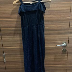 Navy Blue Glittery Jumpsuit