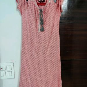 Cold Shoulder Peach Kurta