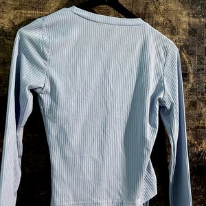 Ribbed Or Pleated Long Sleeve Top