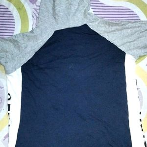 Crop Top Hoodie (S) Size Blue And Grey Colour