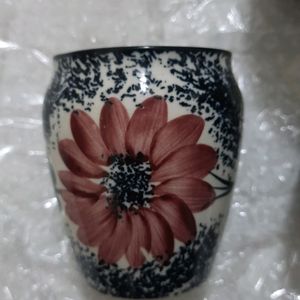 Rose Pink Flower Kullad Ceramic 6 Tea Cups