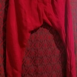 Red Anarkali Dress+ Pjama❣️