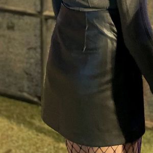 Wrap Around Leather Skirt