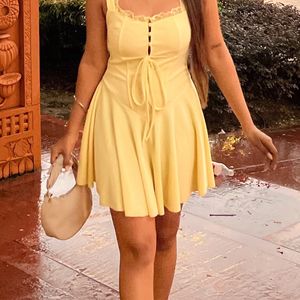 Very Classy Yellow Mini Dress