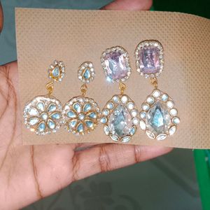 Hand Made Kundhan Earrings