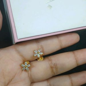 GIVA GOLDEN LILY 925 silver Zircon Earrings