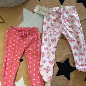 Set Of Two Baby Girl Cotton Bootie Legging