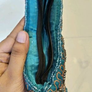 Jaipuria Handbag/Purse With Zari Work