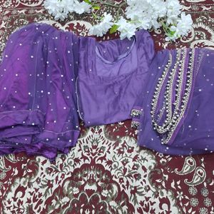 Purple colour Sharara suit💜