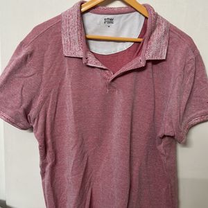 Men Polo Collar Pure Cotton Tshirt