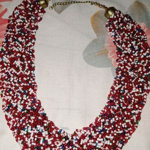 Cris Cross Beaded Multicolour Necklace