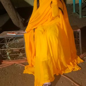 Yellow Gown With Dupptaa