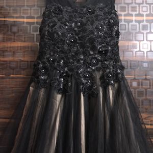 Black Handwork Gown