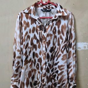 Zara Cheetah Print Shirt