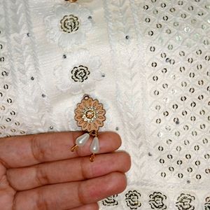 Pure White Colour Suit Material With Dupatta