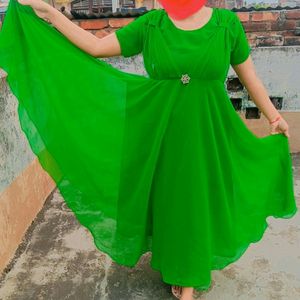 Beautiful Korian Parrot Green Full Flare Gown 💚💚