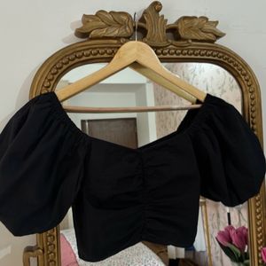 Nakd Black Ruched Coquette Top