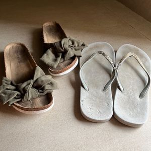 Luna Blu (Westside) sandals + Silver grey slippers