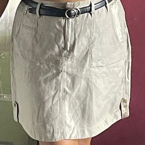 Tan Skirt With Shining Border 5 Pockets