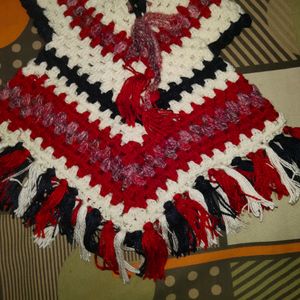 Combo Of Dress And Poncho For Kids Handmade