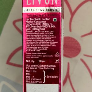 Livon Anti Freeze Hair Serum On Discount Rs.70