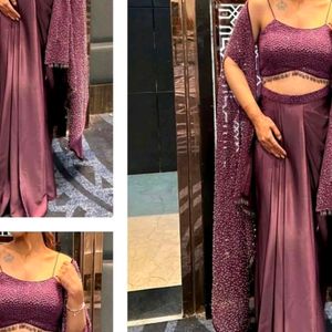 Saree Dress With Shrug For Women ❤️😍