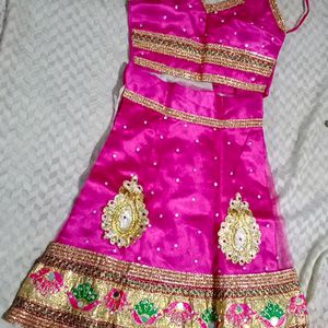 Pink Net Lehenga For 2 -4 Yrs Girl