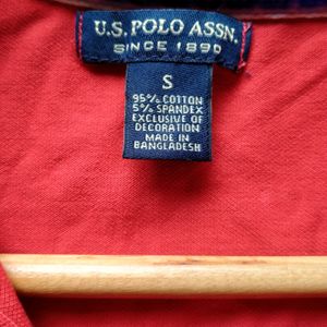 U.S.POLO ASSN. BRAND RED COLOUR T-SHIRT FOR BOYS