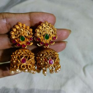 Antique Multi Colour Traditional Jhumka Earrings