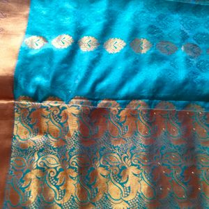 Banarsi Silk Copper Boder Saree