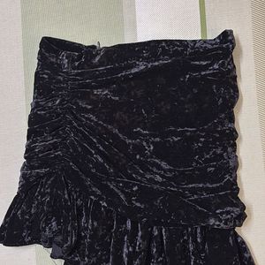 velvet mini skirt