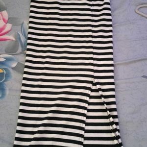 Black And White Striped Mermaid Skirt