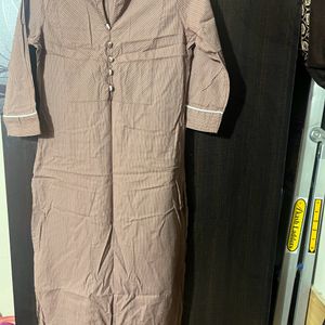 Straight Brown Kurta - S