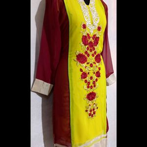 Xl Size Like New Georgette Embroidered Kurti