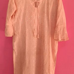 pink kurta straight