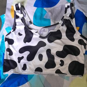 Cow Printed Crop Top