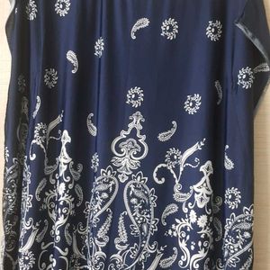 Kaftan Women Top Blue Color with white prints